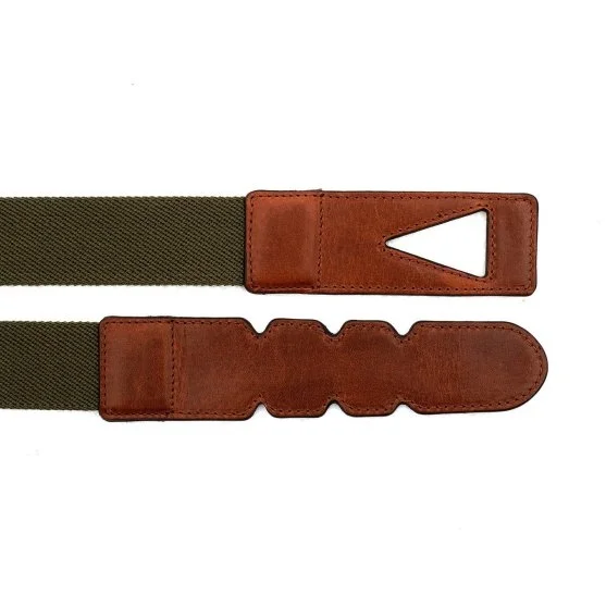 La Portegna Cotton Leather Handmade Green Travel Belt - La Portegna
