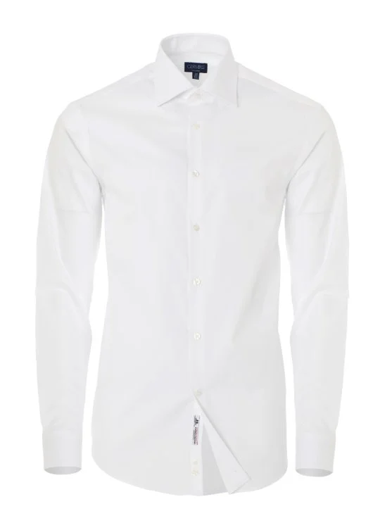 Non Iron White Twill Classic Collar Tailor Fit Journey Shirt with Germirli - Germirli 