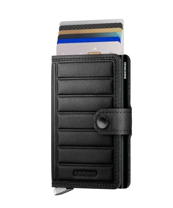 Secrid Premium Miniwallet Emboss Lines Black Wallet - Secrid 
