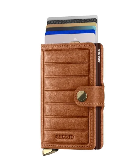 Secrid Premium Miniwallet Emboss Lines Cognac Wallet - Secrid 