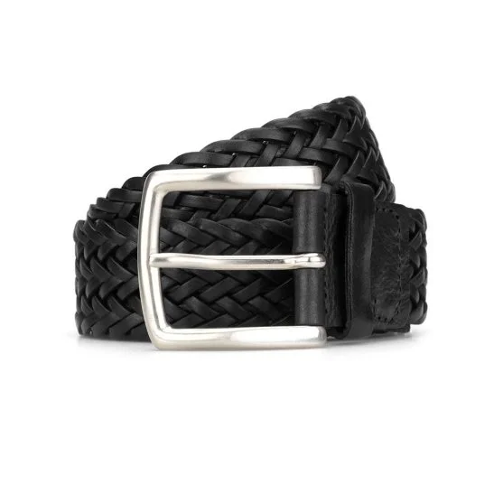 Stefano Corsini Black Leather Teres Braided Belt - Stefano Corsini