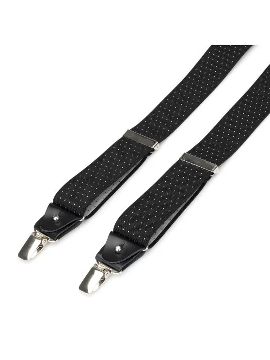 Stefano Corsini Black and White Dotted Germirli Suspenders - Stefano Corsini