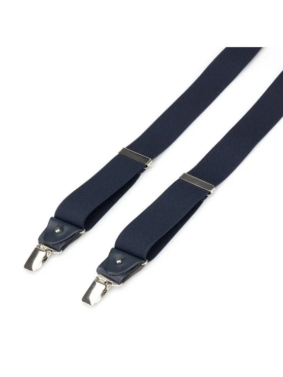 Stefano Corsini Navy Blue Germirli Suspenders - Stefano Corsini