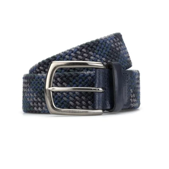 Stefano Corsini Navy Blue Grey Green Blue Germirli Knit Belt - Stefano Corsini