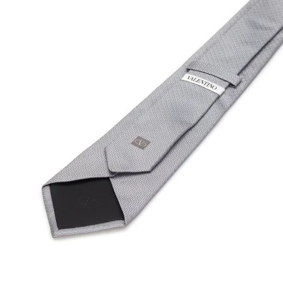 Valentino Self Patterned Black Silk Tie - Valentino