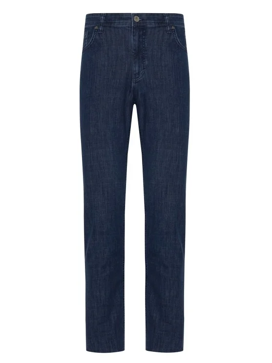 Gallus 5 Cep İndigo Mavi Esnek Regular Fit İnce Denim Pantolon - Gallus