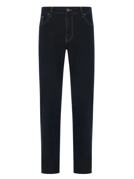 Gallus 5 Cep Lacivert Yeşil Efektli Esnek Regular Fit İnce Denim Pantolon - Gallus