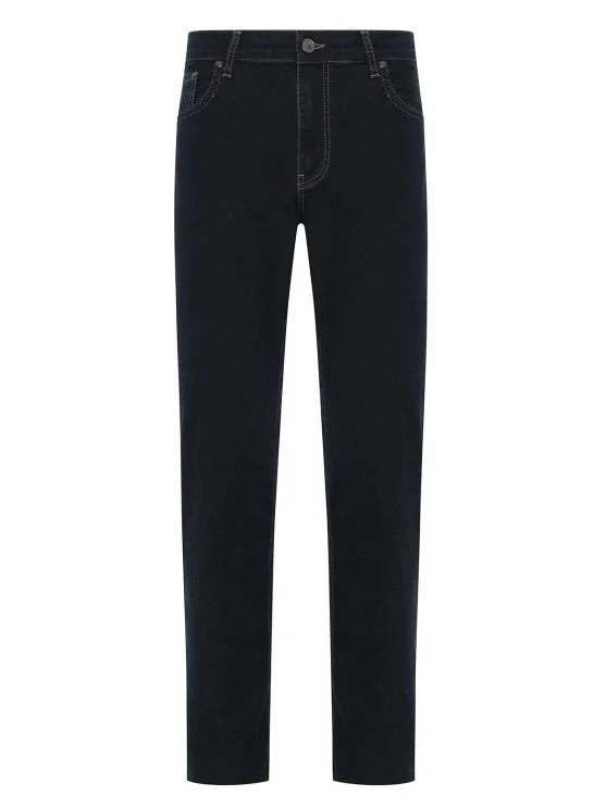 Gallus 5 Cep Lacivert Yeşil Efektli Esnek Regular Fit İnce Denim Pantolon - Gallus