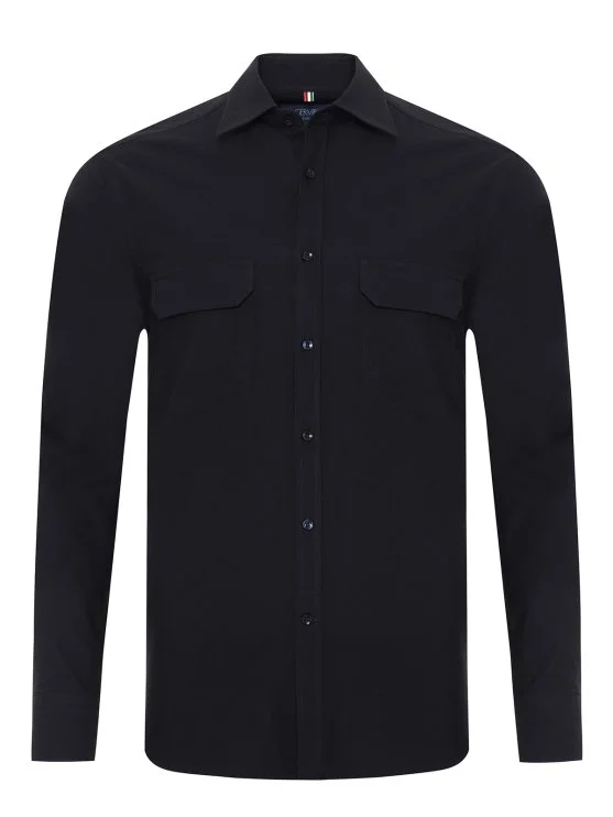 Germirli Albiate Lacivert Tailor Fit Spor Oxford Erkek Utility Gömlek - Germirli 