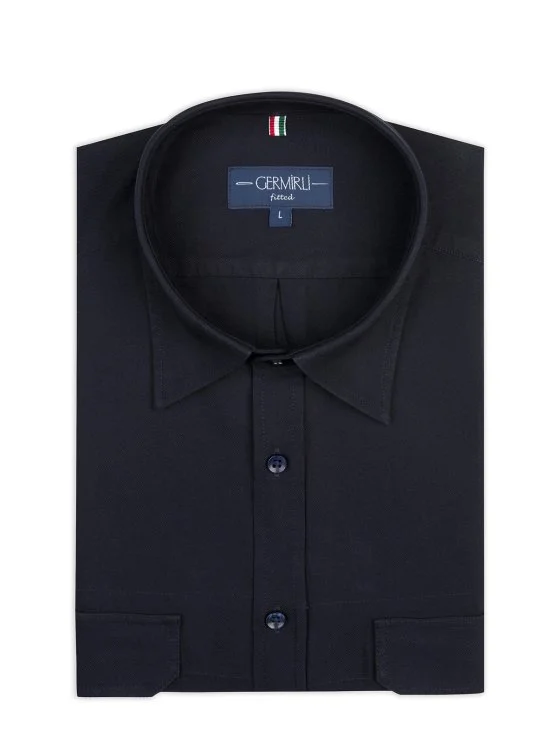 Germirli Albiate Lacivert Tailor Fit Spor Oxford Erkek Utility Gömlek - Germirli 