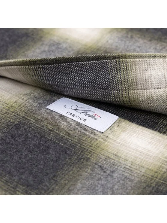 Germirli Albini Antrasit Yeşil Ekoseli Flanel Düğmeli Yaka Tailor Fit Pamuk Oduncu Gömlek - Germirli 