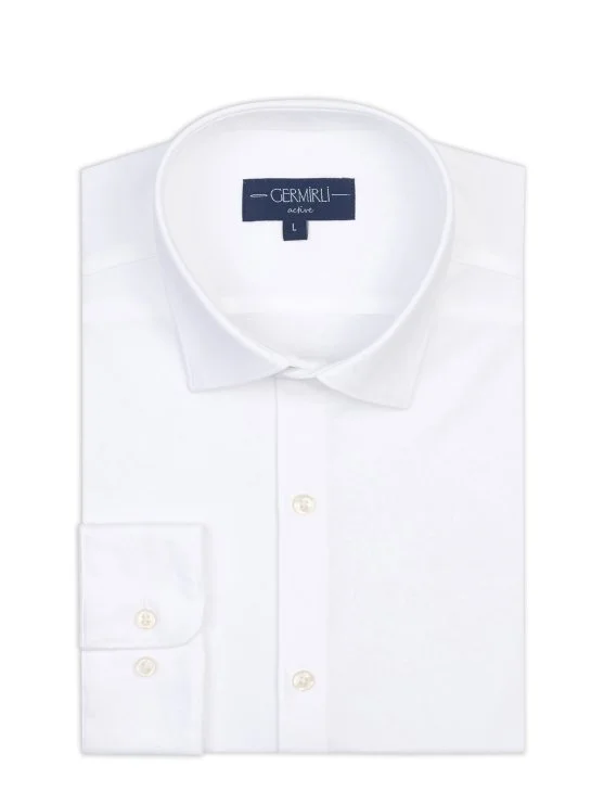 Germirli Albini Beyaz 4Flex Formula Active Pamuklu Slim Fit Gömlek - Germirli 