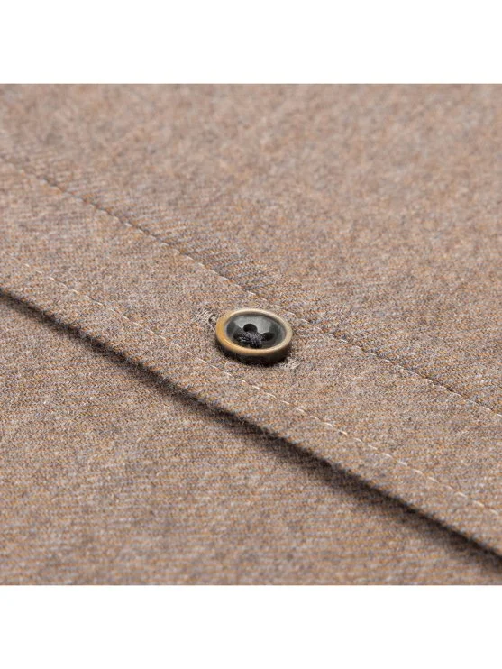 Germirli Albini Vizon Tailor Fit Düğmeli Yaka Organik Pamuk Flanel Gömlek - Germirli 