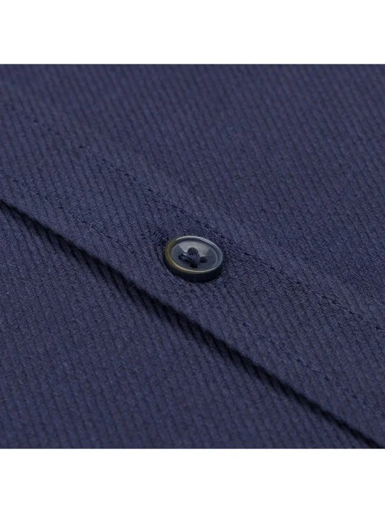 Germirli Lacivert Diagonal Desen Flanel Tailor Fit Soft Yaka Pamuk Gömlek - Germirli