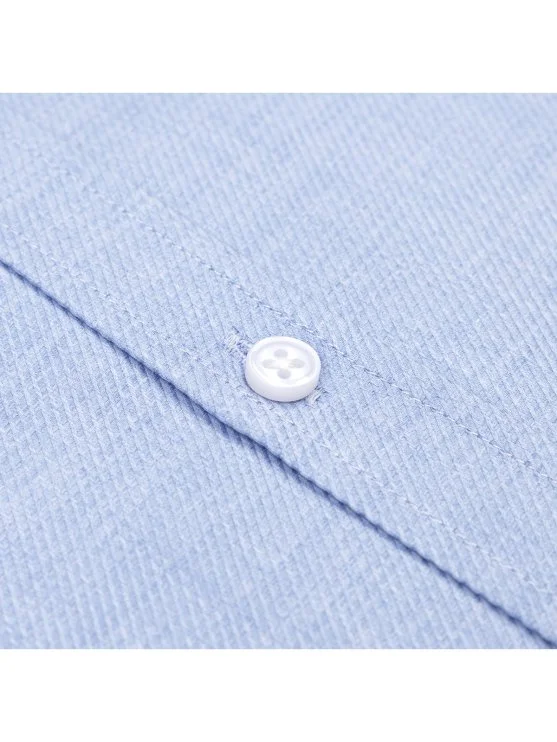 Germirli Mavi Diagonal Desen Flanel Tailor Fit Soft Yaka Pamuk Gömlek - Germirli