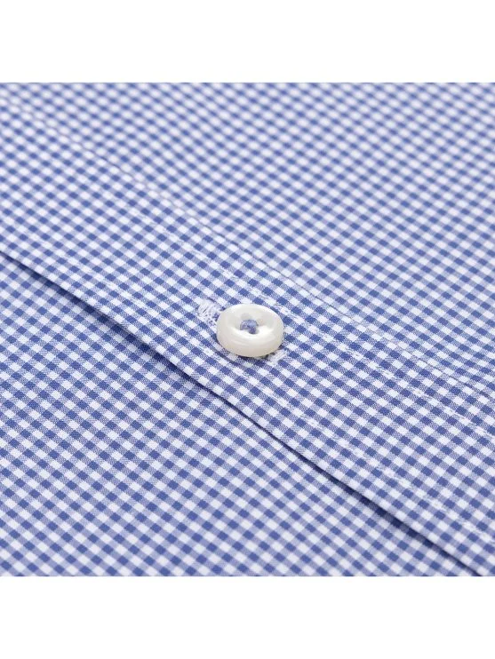 Germirli Testa Exclusive Lacivert Mini Pötikare Düğmeli Yaka Tailor Fit Pamuk Gömlek - Germirli 