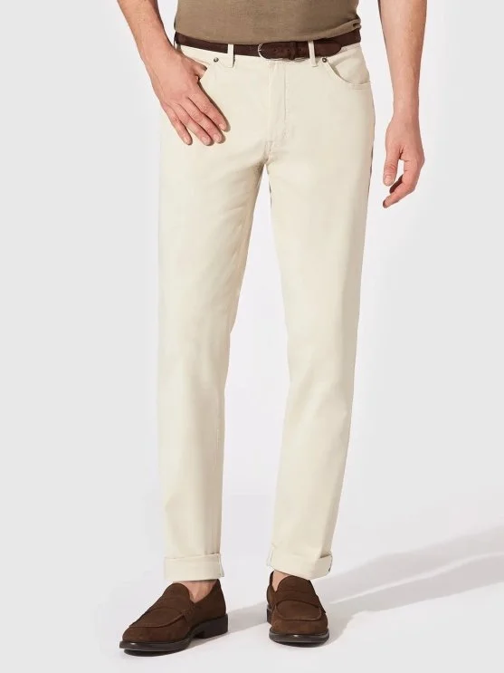 Hiltl 5 Cep Bej Rengi Pamuk Elastan Regular Fit Pantolon - Hiltl