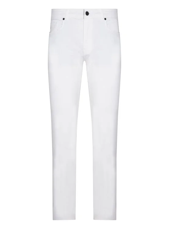 Hiltl 5 Cep Ekru Pamuk Elastan Slim Fit Pantolon - Hiltl