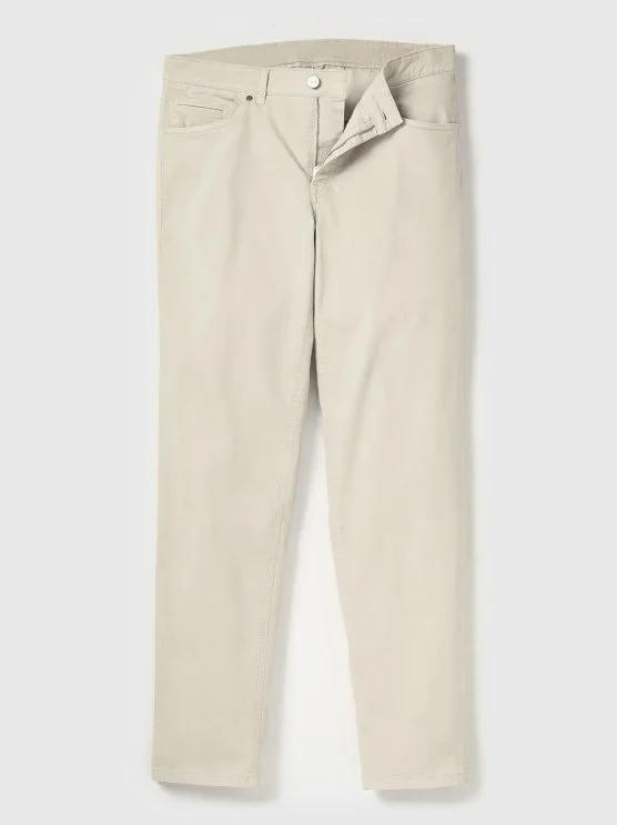 Hiltl Bej 5 Cep Gabardin Regular Yıkamalı Fit Pamuk Pantolon - Hiltl