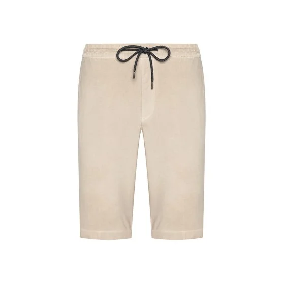 Hiltl Bej Rengi Vintage Beli Lastikli Pamuk Elastane Bermuda - Hiltl