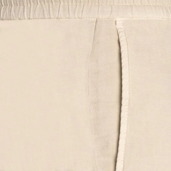 Hiltl Bej Rengi Vintage Beli Lastikli Pamuk Elastane Bermuda - Hiltl