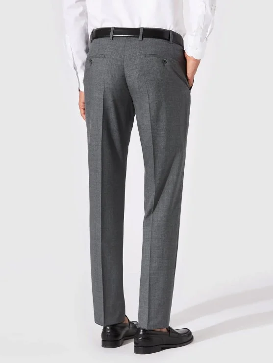 Hiltl Gri Vitale Barberis Süper 120'S Yün Pantolon - Hiltl