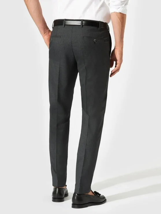 Hiltl Koyu Gri Vitale Barberis Süper 120'S Yün Pantolon - Hiltl