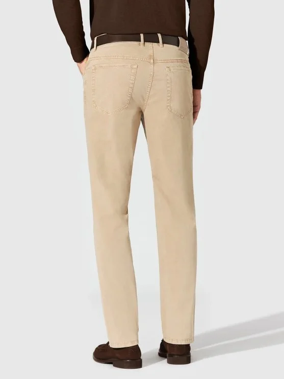 Hiltl Kum Beji 5 Cep Gabardin Yıkamalı Regular Fit Pamuk Elastane Pantolon - Hiltl