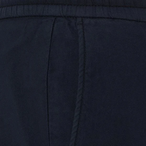 Hiltl Lacivert Vintage Beli Lastikli Pamuk Elastane Bermuda - Hiltl