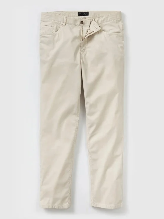 Hiltl Taş Rengi 5 Cep Gabardin Yıkamalı Regular Fit Pamuk Pantolon - Hiltl