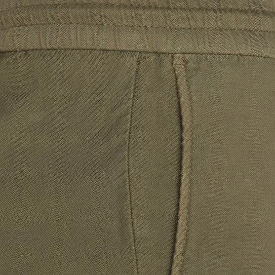 Hiltl Zeytin Yeşili Vintage Beli Lastikli Pamuk Elastane Bermuda - Hiltl
