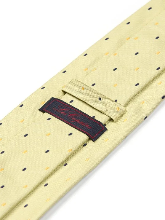 Les Copains Yeşil Dokulu Mikro Desenli İpek İtalyan Kravat - Les Copains