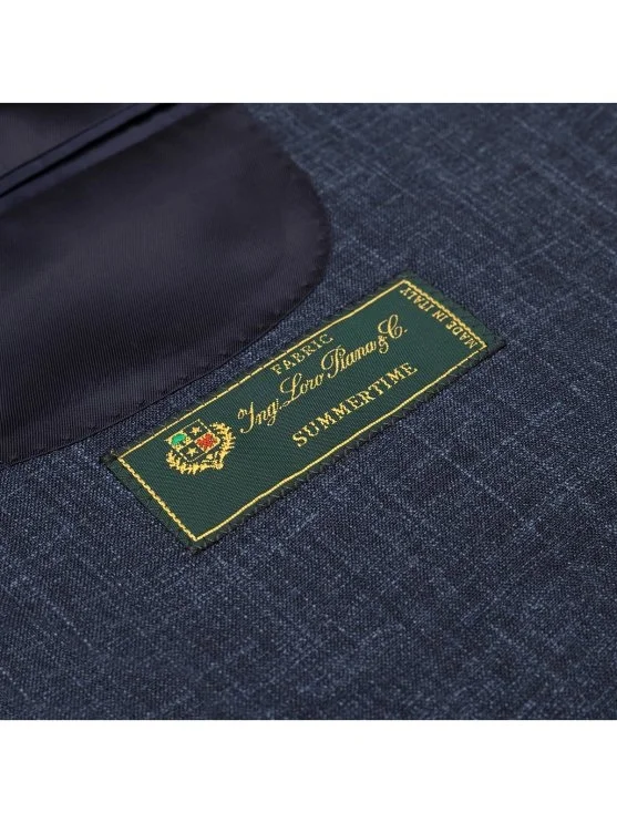 Sartoria Latorre Lacivert Loro Piana Summertime Yün İpek Keten Astarsız Ceket - Sartoria Latorre