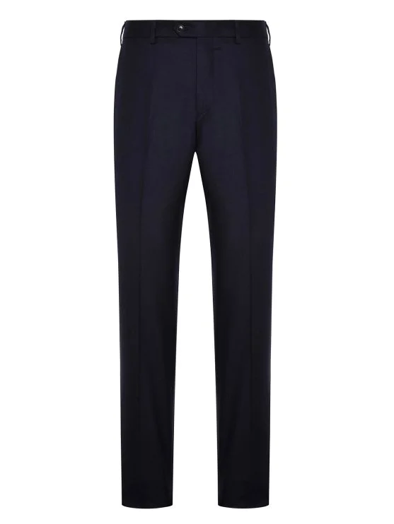 Sartoria Latorre Lacivert Yün Flanel Pantolon - Sartoria Latorre