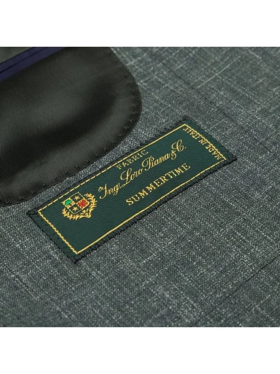 Sartoria Latorre Yeşil Loro Piana Summertime Yün İpek Keten Astarsız Ceket - Sartoria Latorre
