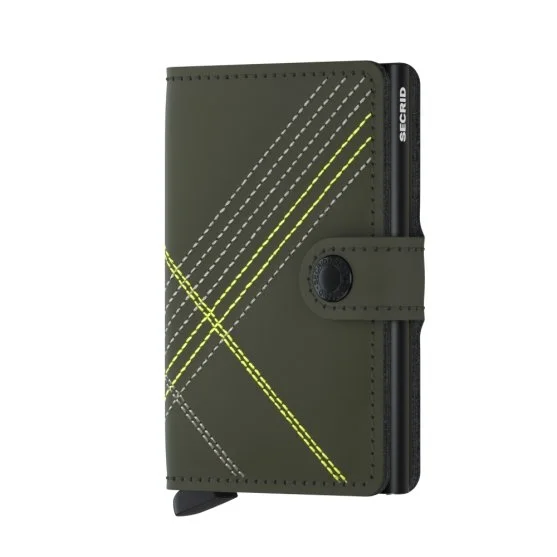 Secrid Miniwallet Stich Linea Lime Cüzdan - Secrid 