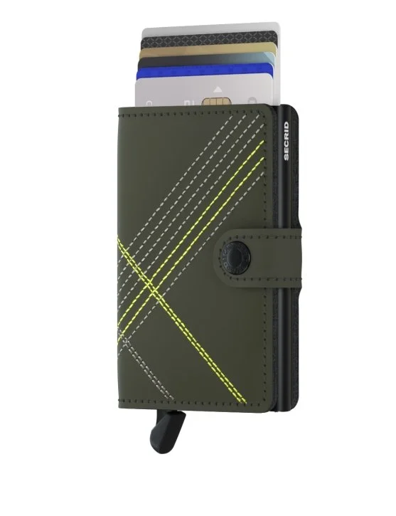 Secrid Miniwallet Stich Linea Lime Cüzdan - Secrid 