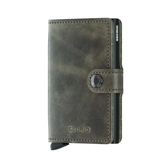 Secrid Miniwallet Vintage Olive Black Wallet - Secrid 