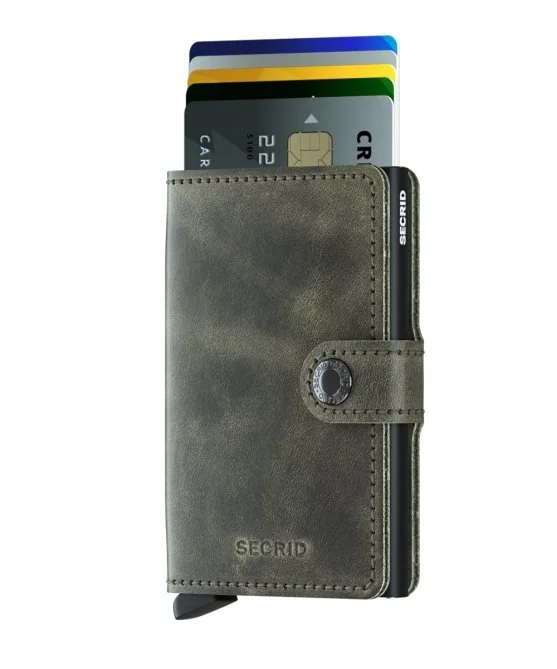 Secrid Miniwallet Vintage Olive Black Wallet - Secrid 