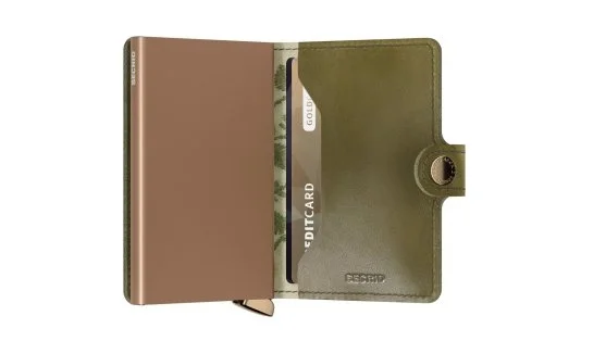 Secrid Premium Miniwallet Stitch Floral Olive Cüzdan - Secrid 