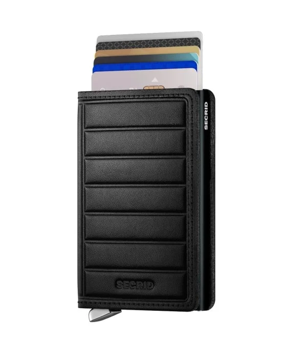 Secrid Premium Slimwallet Emboss Lines Black Cüzdan - Secrid 