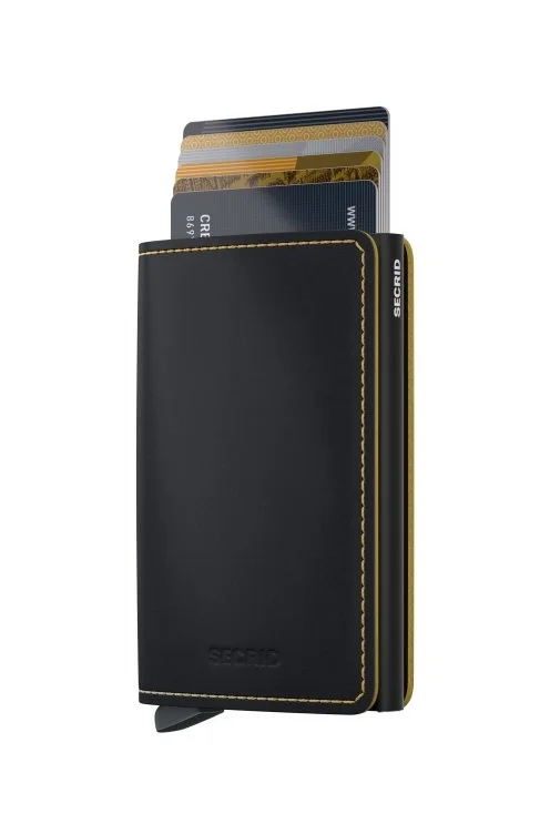 Secrid Slimwallet Matte Black Ochre Cüzdan - Secrid