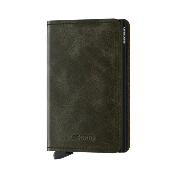 Secrid Slimwallet Vintage Olive Black Wallet - Secrid 