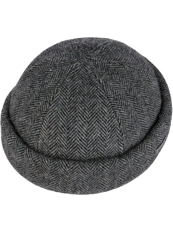 Stetson Docker Wool Herringbone Kahve Gri Balıksırtı Yün Şapka - Stetson