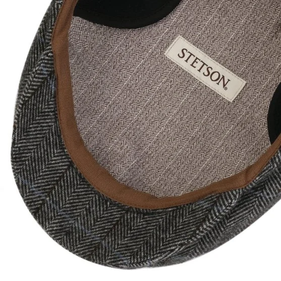 Stetson Kent Yünlü Gri Balıksırtı Kulaklıklı Kasket Şapka - Stetson