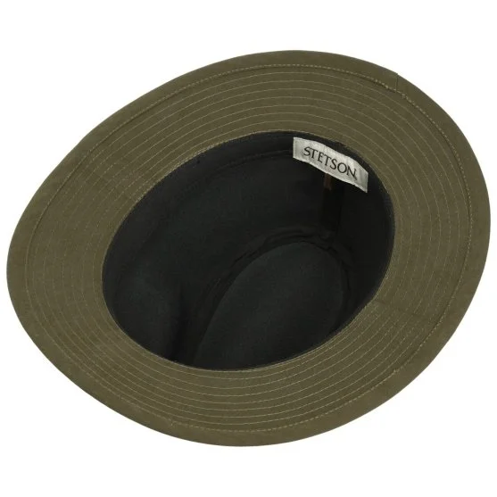 Stetson Zeytin Yeşili Traveller Waxed Cotton Uv Protection Water Repellent Şapka - Stetson