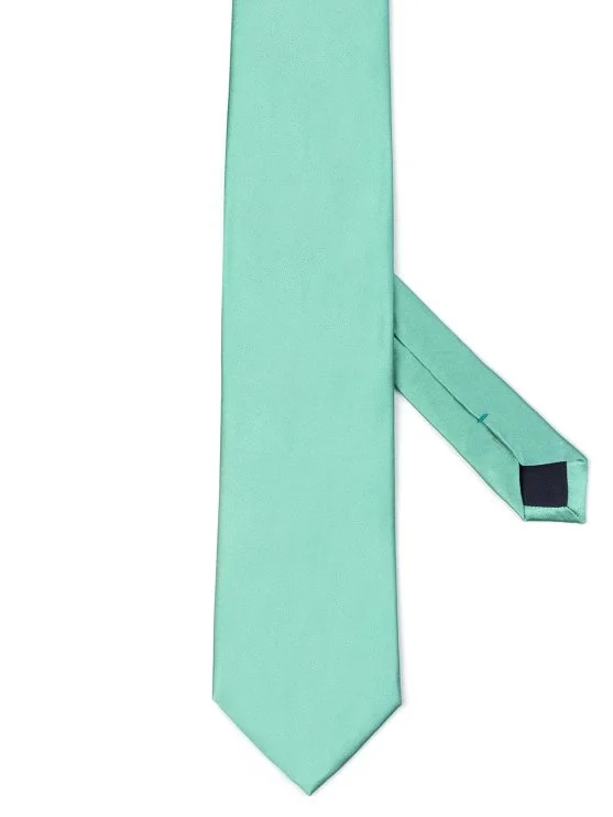 Valentino Zümrüt Yeşili Düz Renk İpek İtalyan Kravat - Valentino