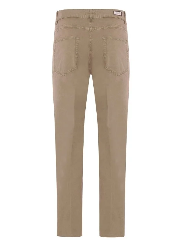 40WEFT Erkek 5 Cep Vintage Bej Slim Fit Pamuklu Pantolon - 2