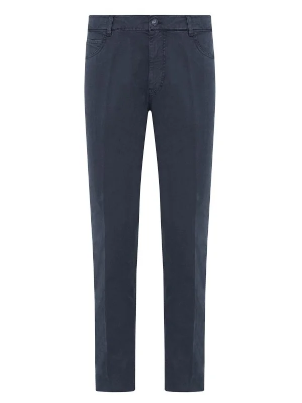 40WEFT Erkek 5 Cep Vintage Lacivert Slim Fit Pamuklu Pantolon - 1