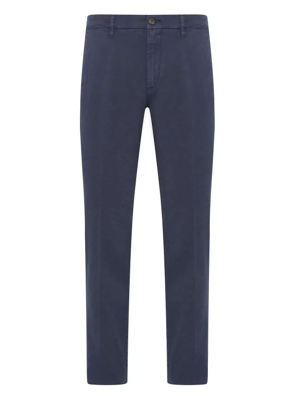 40WEFT Erkek Chino Vintage Lacivert Slim Fit Pamuklu Pantolon - 1